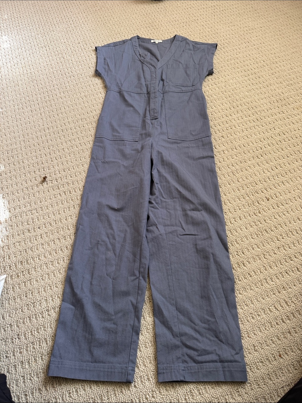 Madewell Slate Gray Wide-Leg Utility Jumpsuit